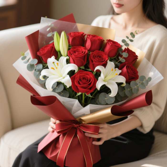 百事合意/粉玫瑰香水百合