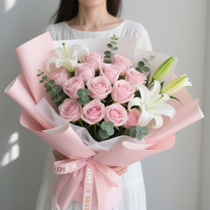百事合意/粉玫瑰香水百合